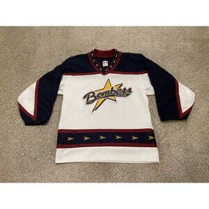 Vintage 90’s Embroidered Dayton Bombers Hockey Jersey - Athletic Knit - Adult S